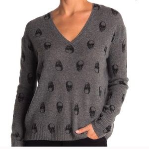 Skull Cashmere Gray and Black Sweater